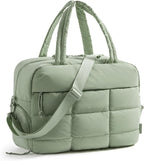 BAGSMART Gym Bag for Women, Carry on Travel Duffel Bag, Water-resistant Weekender with Shoe Compartment for Gym Travel Work, Green, Medium