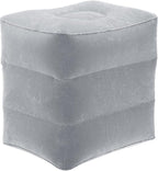 PATIKIL Travel Foot Rest Pillow, Inflatable Foot Rest Mat Adjustable 3 Layers Height Sleep Flights Leg Pillow for Airplane Train Office, Dark Gray