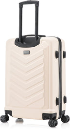 US ARMY Fox 24 inch Hardside Luggage with Spinner Wheels | Lightweight Medium Suitcase for Shorter Travel | Chevron Icon, Gel Handle, Side Studs, Retractable Trolley, Heavy Duty | Sand