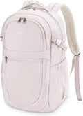ECOHUB Travel Backpack for Women, 17.3 inch Suspended Laptop Backpack, Fashion Slim Water-Resistant College Computer Bookbag, 28L Personal Item Bag with 12 Pockets for Causal, Work, Beige