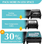 Gonex Compression Packing Cubes, 5pcs Expandable Storage Travel Luggage Bags Organizers with Laundry Bag (Black)