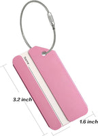 Aluminum Luggage Tags, Luggage Tag Holders for Travel Luggage Baggage Identifier by Ovener (5Pack Pink)