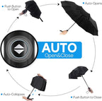 Travel Compact Umbrella, Folding Travel Umbrella for Rain and Shine Small, Windproof Automatic Open/Close, Portable Umbrellas