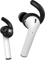Anti-Slip Earhooks Soft Silicone Skin Compatible with Apple Headphone 2 & 1 Lightweight Sound Quality Enhancement for Headphones Outdoor Activities in-Ear EarHook 2 Pairs White & Black