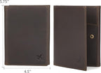 Polare Full Grain Leather Pilot Wallet Passport Holder RFID Blocking Tri-fold Travel Cover Document Organizer for Aviation Professionals