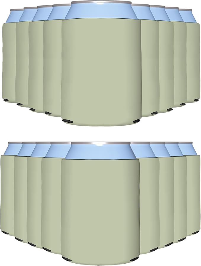 PartyPrints 1000 Pack Camel Blank Can Cooler Sleeves, Customizable Bulk Can Coolers, Extra-Thick Collapsible Drink Insulator Sleeve, Beer Can Coolers for Party Beverages