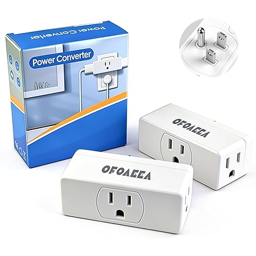 3 Outlet Extender, 3 Way Plug Adapter, 3 Outlet Adapter, 3 Way Wall Outlet Splitter, for Small Multiple Wall Plug Expander Cruise Ship Home Office Dorm, White, 2 Pack