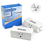 3 Outlet Extender, 3 Way Plug Adapter, 3 Outlet Adapter, 3 Way Wall Outlet Splitter, for Small Multiple Wall Plug Expander Cruise Ship Home Office Dorm, White, 2 Pack