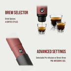 WACACO Coffee Machine Electric & Portable, With 4 Coffee Types & Fast Heat-Up, 3 * 3000mAh Battery, 20 Bar Portable Espresso Maker For Ground Coffee & NS Capsule (Tuscan Red)