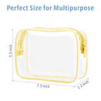 PACKISM Clear Toiletry Bag - 3 Pack TSA Approved Toiletry Bag Quart Size Bag, Travel Makeup Cosmetic Bag for Women Men, Carry on Airport Airline Compliant Bag, Yellow