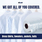 Plasticplace 0.65 Mil Garment Dry Cleaners Plastic Pants Bag, 21” x 7” x 30”, Clear, 577 Count