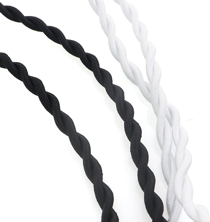 2PCS Retractable Elastic Travel Portable Clotheslines Camping Accessories with Hooks and Suction Cups 5 Feet Necessary Items for Outdoor Indoor Use Black White