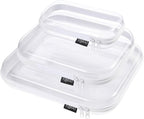 YQBRAO 3-Pack Clear Hard Shell Zipper Case, 1.2mm Heavy-Duty Crush-Proof Makeup Bag, Multi-Size Set (L+M+S) for Diaper Bag Organizer, Toys, Art Supplies & TSA Approved Clear Zipper Pouches