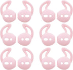 JNSA 6 Pairs Silicone Ear Tips Compatible with Air Pods 1&2,Silicone Soft Anti-Slip Sport Earbud Tips, Anti-Drop Ear Hook Gel Headphones Earphones Accessories Tips (Pink 6 Pairs)