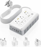 Mapambo 2000W Voltage Converter US to Europe, 7 in 1 Converter for European Travel for Hair Dryer, Kettles, Coffee Makers and etc. 220v to 110v Converter for International Travels (White)