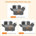 URPOWER Backseat Extender for Dogs - Hard Bottom Dog Car Seat Cover for Back Seat, Dog Hammock for Car and SUV, Pet Rear Seat Protector Dogs Travel Bed with Mesh Window