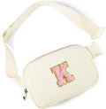 Gitus Personalized Gifts Birthday Gifts for Girls Fanny Pack Cross Body Bags with Initial Letter Preppy Stuff Gifts for Her Girlfriend Wife Sister Friends Mom (Ivory-K)
