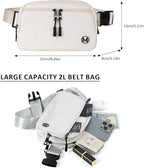 Fanny Pack Crossbody bags for Women Men, 2L Everywhere Belt Bag, Fashion Waist Packs, 5-Zipper Pockets Waist Bag with Adjustable Strap