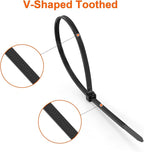 Zip Ties Assorted Size,8+12+14 Inch V-Shaped Toothed Double Sided Toothed,100 LBS Tensile Strength Heavy Duty Cable Wire Ties More Durable Nylon Tie Wraps for Indoor Outdoor（1000 Pack）