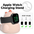 ELETIUO Charger Stand Compatible with Apple Watch Series Ultra2/Ultra/10/9/8/SE2/7/6/SE/5/4/3/2/1 (49/46/45/44/42/41/40/38mm),Dinosaur iWatch Charging Dock,Supports Nightstand Mode,Pink
