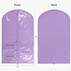 Univivi Dance Costume Bags Garment Bag 40 Inch Hanging Clothes for Dance Competitions, with 3 Medium Clear Zipper Pockets for Dance Costumes, Closet Storage (Purple) - 4 Pack