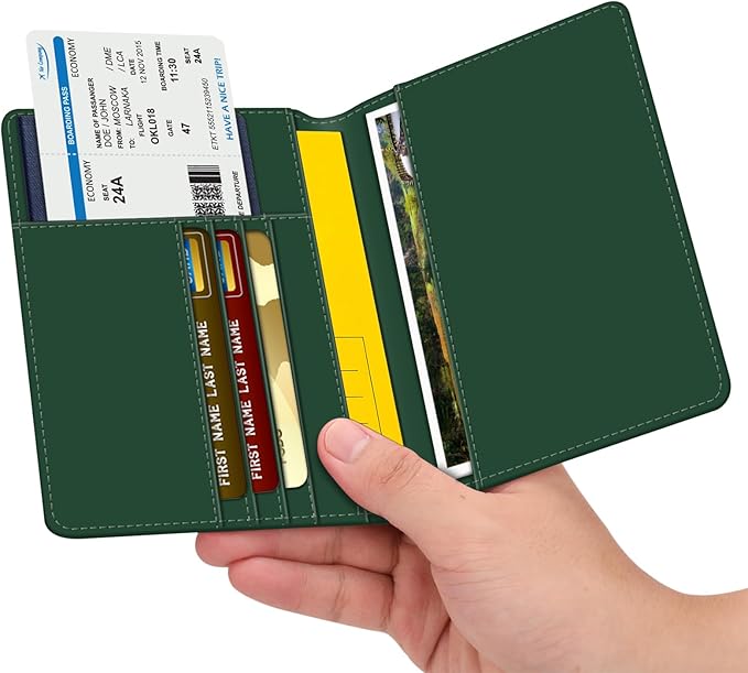 FINTIE Passport Holder, Slim Travel Wallet RFID Blocking Card Case Cover Passport Cover Protector Essentials with Credit Card Slots for Women/Men | Slim, RFID Blocking, Card Case Cover, Essentials, Credit Card Slots