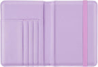 Passport Holder Cover, RFID Travel Wallet Credit Card Holder Cute Purple Pink Passport Book Holders for Women with Elastic Band and Golden Metal Decoration, Gradient Marble