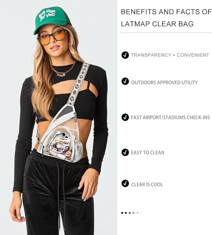 LATMAP 7L Sling Bag For Women Men Backpack Fanny Pack Crossbody Chest Travel Shoulder Belt Bags Purse Handbag PU Leather