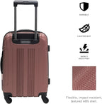 Kenneth Cole REACTION Out of Bounds Lightweight Hardshell 4-Wheel Spinner Luggage, Rose Gold, 20-Inch Carry On
