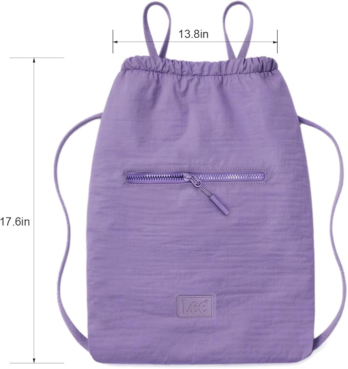 Lee Drawstring Backpack Bag Lightweight Small Gym Swim Beach Bag Water Resistant Sports Sackpack for Men Women, LEE48-002PP