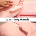 Fruit Throw Blanket and Pillow Set, Travel Blanket Compact Convenient Bed Throw Pillows with Airplane and Car Suitable for Office Nap Time (C, 67in x 59in)