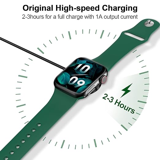 𝟐𝟎𝟐𝟔 𝐔𝐩𝐠𝐫𝐚𝐝𝐞𝐝 for Apple Watch Charger Magnetic Fast Charging Cable [Portable] Magnetic Wireless Charging Compatible with iWatch Series Ultra/10/9/8/7/6/SE/SE2/5/4/3-[1.6FT] Black
