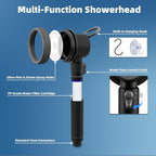 Fotgear Portable Camping Shower - 8000mAh Rechargeable Outdoor Shower Pump with Filtered Showerhead, Intelligent LED Display, IPX8 Waterproof Camping Shower Kit for Hiking, RV, Car Washing, Pet Bath