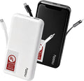 Miady [UL Listed] 2-Pack Portable Charger, 10000mAh Slim Power Bank Built-in 2 Cables Lightweight Travel Battery Pack 3 Outputs 2 Inputs Compatible with iPhone 17/16/15/14/13 Galaxy S24/S22 iPad etc