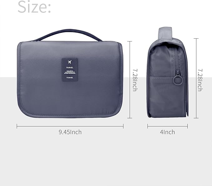 Lcsmaokin Large Capacity Toiletry Bag Travel Bag with Hanging Hook for Men and Women Waterproof Travel Cosmetic Bag Bathroom Storage Bag for Brushes Set,Mens Bathroom Bag Accessories-Grey