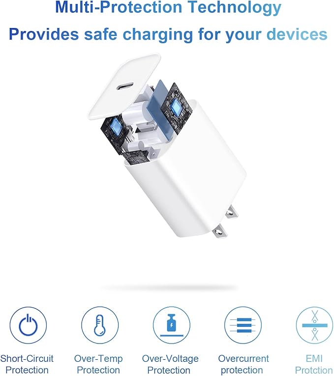 10FT iPhone 14 13 12 Charger Fast Charging 20W PD USB C Wall Charger with 10FT Fast Charging Cable Compatible iPhone 14/13/12/11/Pro/Pro Max/Mini/Xs Max/XR/X, iPad