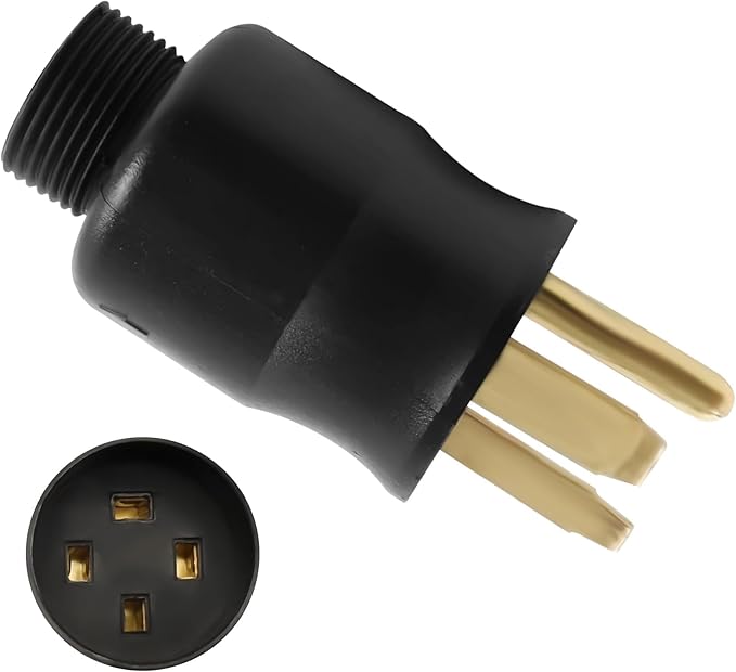 219258 Multi-Voltage Adapter Plug Fit for Miller & Hobart Welders/Plasma Cutters, 230 Volt 6-50P 4 Pin to 3 Prong Replacement Plug for Welding Power Cord