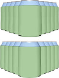 PartyPrints 100 Pack Mint Blank Can Cooler Sleeves, Customizable Bulk Insulated Foam for Beer, Collapsible Plain Drink Holder, Cold Soda Insulator, 12oz Regular, 16oz Tall Cans
