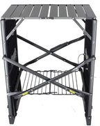 GCI OUTDOOR Slim-Fold Cook Station | Portable Folding Kitchen Table with a Heat Resistant Tabletop, 4 Side Tables & Storage Rack, Perfect for Picnics & Camping Trips
