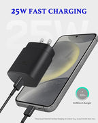 25W Type C Charger Fast Charging 10 ft, USB C Charger Block & Android Phone Chargers Cord 10 Foot for Galaxy S25 Ultra/S25/S25+/S24 Ultra/S24/S24+/S23/S22 Ultra