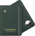 Stouchi Airtag Passport Holder – Track Your Passport, RFID Blocking Travel Wallet for Men, Slim All-in-One Organizer for Secure International Travel (Green)
