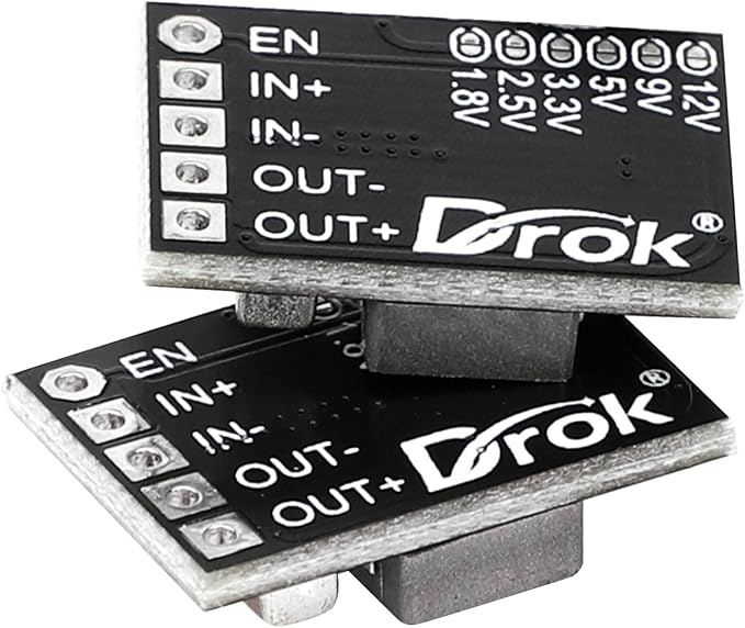 DROK DC 12V to 5V Buck Converter, 10pcs Mini Voltage Regulator Board DC 4.5-20V 12V 9V Step Down to 1-16V 5V Reducer 3A Fixed Adjustable Volt Output Transformer Power Supply Stabilizer Module