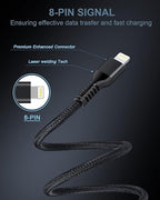 USB A to Lightning Cord, 2Pack/3Ft Nylon Braided iPhone Charger Cable, Apple Approved Fast Charging Power Wire for iPhone 14, 13 Pro Max, 13Pro, 13 Mini, 12 11 10 XR XS X 8 Plus 7 Fast Cargador Chord