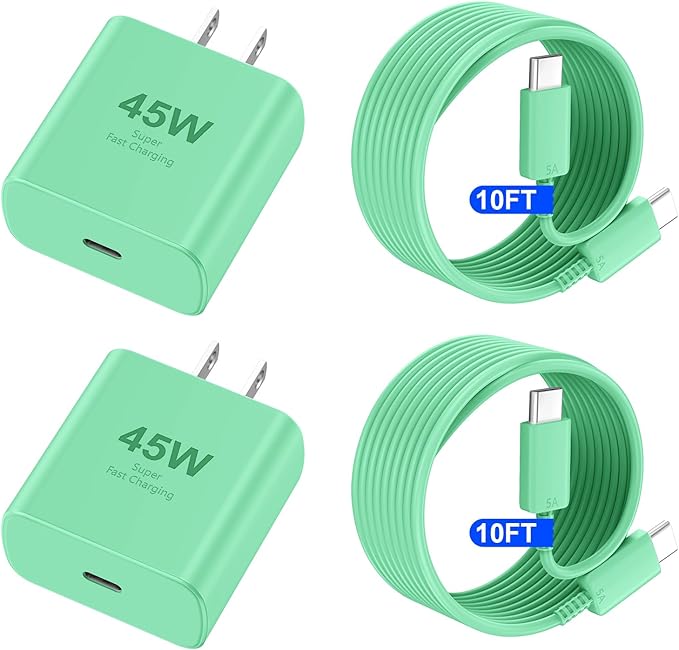 Phone 17 16 Pro Max Charger Fast Charging, 45W USB C Phone 17 16 Super Fast Charger Block with 10ft Long Type C Charging Cable Cord for i.Phone 17 Pro Max/17 Pro/17 Air/17/16/16Pro/16 ProMax-Pink