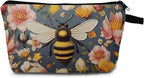 Bee Makeup Bag for Women Travel Cosmetic Organizer Bag Teacher Appreciation Gifts Small Zipper Toiletry Bag
