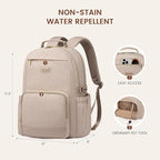 LOVEVOOK Laptop Backpack for Women with Pouch Pocket for Large Capacity Cup,15.6 Inch Laptop Computer Bag Travel Backpack Purse,Waterproof Work Business Backpack College Teacher Bags,Nude