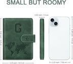 Personalized G Passport Holder Cover Initial Letter Travel Wallet RFID Blocking Passport Cover Credit Card Holder Case Passport Book Holders for Women and Men, Pine Green-G
