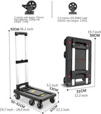 Foldable Push Hand Cart Folding Platform Truck Plastic Push Cart Heavy Duty Portable Trolley with Retractable Assis for Luggage Travel Moving Office Dolly Cart (Color : S