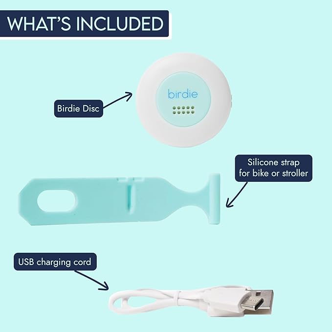 She's Birdie - The Original Personal Safety Alarm Disc for Bikes, Hikes, and Late Nights - Loud Siren, LED Light for Extra Visibility, Rechargeable, Handsfree, Lightweight, Water Resistant (Aqua)