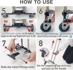Japard Folding Carrying Cart, Luggage Cart with 2 Wheels One Way, Compact for Travel Trolley School with Bungee Cord for Light Duty 22lbs